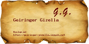Geiringer Gizella névjegykártya